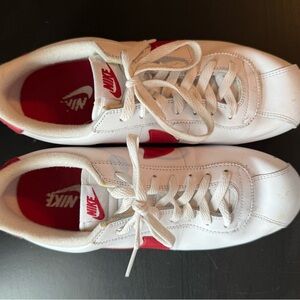 Nike Cortez White and Red Athletic Shoes